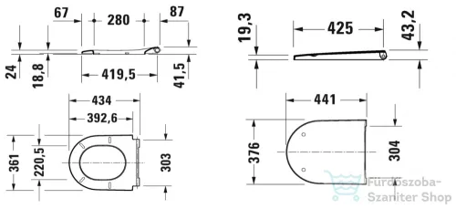 Duravit D-NEO levehető wc ülőke lecsapódásgátló mechanizmus nélkül, fehér 0021610000