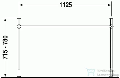 Duravit Vero fémállvány 120-as mosdóhoz 0030741000 ( 003074 )