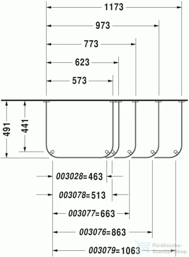 Duravit Happy D.2 fémállvány 65 cm-es mosdóhoz 0030781000 ( 003078 )