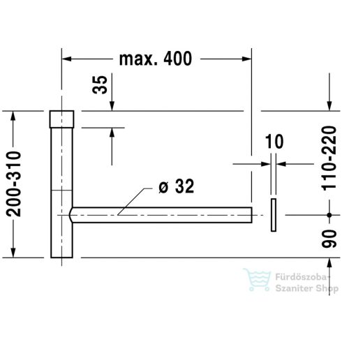 Duravit Accessories Design szifon, matt fekete 0050364600