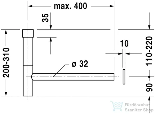 Duravit Accessories Design szifon, matt fekete 0050364600