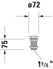Duravit Accessories leeresztő szelep túlfolyó nélküli mosdóhoz króm 0050381000