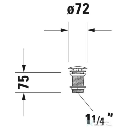 Duravit Accessories leeresztő szelep túlfolyó nélküli mosdóhoz króm 0050381000