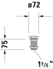 Duravit Accessories klik-klak leeresztő túlfolyó nélküli mosdóhoz, matt fekete 0050384600