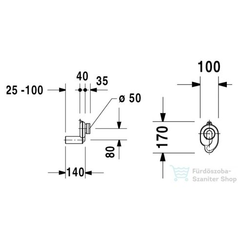 Duravit leszívószifon hátsó kifolyású rejtett 0051120000 ( 005112 )