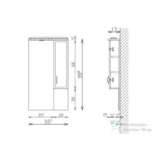 TBoss Classic 55 tükrös szekrény 00623012000111030
