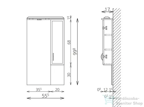TBoss Classic 55 tükrös szekrény 00623012000111030