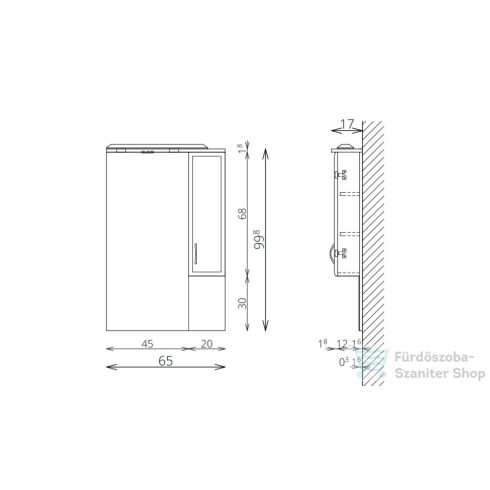 TBoss Classic 65 tükrös szekrény 00823012000111030