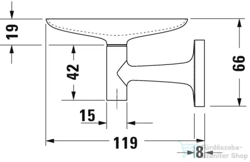 Duravit STARCK T fali szappantartó, matt fekete 0099334600
