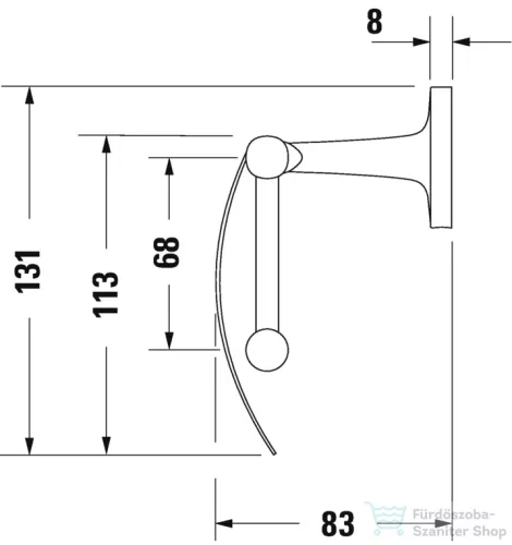 Duravit STARCK T fali fedeles wc papír tartó, króm 0099401000