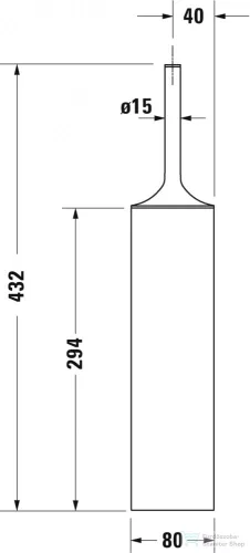 Duravit STARCK 1 álló wc kefe tartó, matt fekete 0099454600