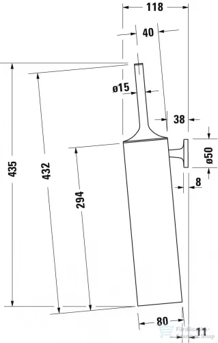 Duravit STARCK 1 fali wc kefe tartó,matt fekete 0099464600
