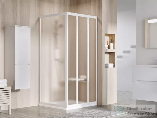 Ravak SUPERNOVA ASDP3+APSS 100x90 cm-es tolóajtós zuhanykabin fix oldalfallal,fehér/grape 00VA01R2ZGSET100APSS90