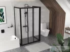 Ravak SUPERNOVA ASDP3+APSS+APSS 120x90 cm-es tolóajtós,3 oldalas zuhanykabin,fekete/transparent 00VG03R2Z1SET1202XAPSS90