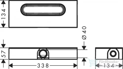 Hansgrohe Ubox Universal alapkészlet lineáris zuhanylefolyóhoz, lapos telepítéshez 01000180