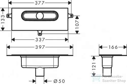 Hansgrohe Ubox Universal alapkészlet lineáris zuhanylefolyóhoz,függőleges telepítéshez 01002180