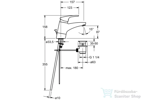 Hansa Hansamix mosdó csaptelep forgatható kifolyóval,automata leeresztővel,króm 01192183