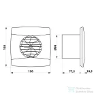 Sapho CATA UC-10 TH fürdőszobai ventilátor, páraérzékelő + utószellőztető, beállítható fordulatszám, 8W, 100mm, fehér (01200200)