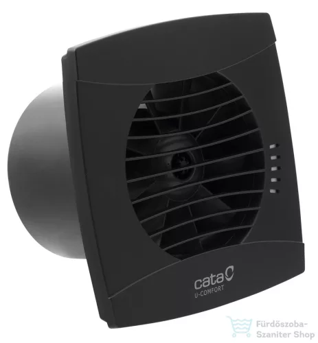 Sapho CATA UC-10 TH fürdőszobai ventilátor, páraérzékelő + utószellőztető, beállítható fordulatszám, 8W, 100mm, fekete (01202200)