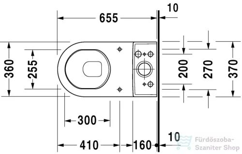 Duravit STARCK 3 alsó kifolyású monoblokkos wc Wondergliss bevonattal,01260100001