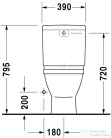 Duravit STARCK 3 alsó kifolyású monoblokkos wc Wondergliss bevonattal,01260100001