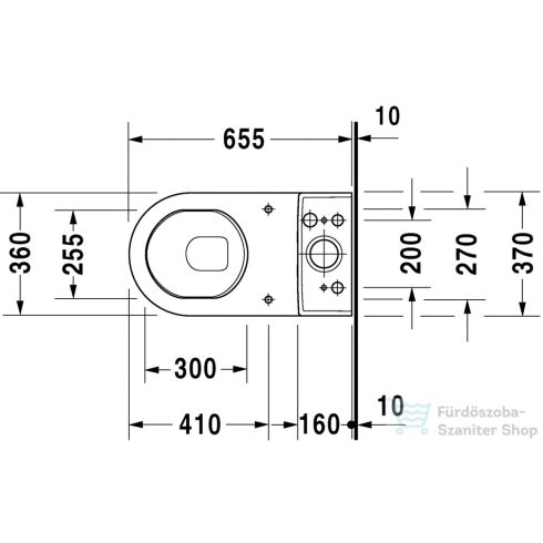 Duravit STARCK 3 alsó kifolyású monoblokkos wc HygieneGlaze mázzal,0126012000