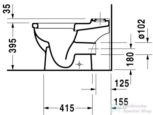 Duravit STARCK 3 hátsó kifolyású monoblokkos wc Wondergliss bevonattal,01260900001