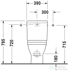 Duravit STARCK 3 hátsó kifolyású monoblokkos wc Wondergliss bevonattal,01260900001