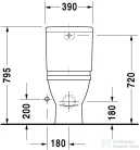 Duravit STARCK 3 hátsó kifolyású monoblokkos wc Wondergliss bevonattal,01260900001