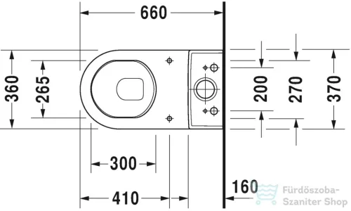 Duravit STARCK 3 vario kifolyású monoblokkos wc 6L,HygieneGlaze mázzal,0128092000