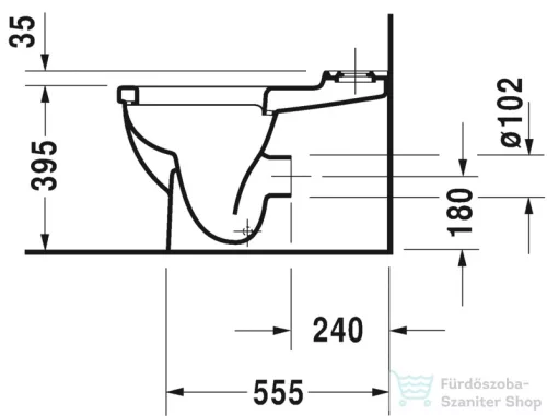 Duravit STARCK 3 vario kifolyású monoblokkos wc 6L,HygieneGlaze mázzal,0128092000
