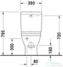 Duravit STARCK 3 vario kifolyású monoblokkos wc 6L,HygieneGlaze mázzal,0128092000