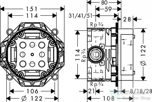 Hansgrohe iBox universal alaptest 01800180