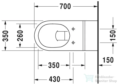 Duravit Architec mélyöblítésű fali wc, akadálymentes kivitel 0190090000 ( 019009 )