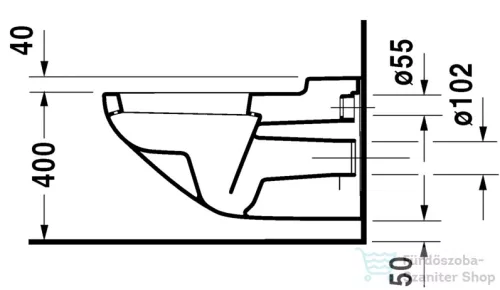 Duravit Architec mélyöblítésű fali wc, akadálymentes kivitel 0190090000 ( 019009 )