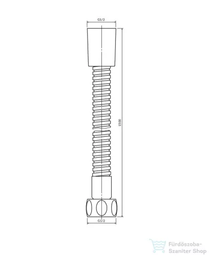 Omnires 150 cm-es zuhanycső, króm 023-XCR