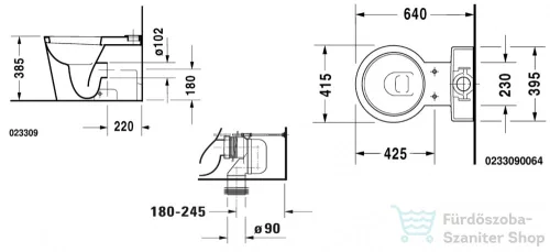Duravit STARCK 1 vario kifolyós monoblokkos wc,tartály és ülőke nélkül 0233090064
