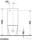 Duravit STARCK 1 vario kifolyós monoblokkos wc,tartály és ülőke nélkül 0233090064