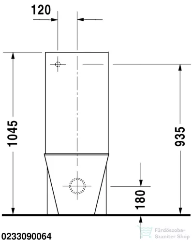Duravit STARCK 1 vario kifolyós monoblokkos wc,tartály és ülőke nélkül 0233090064