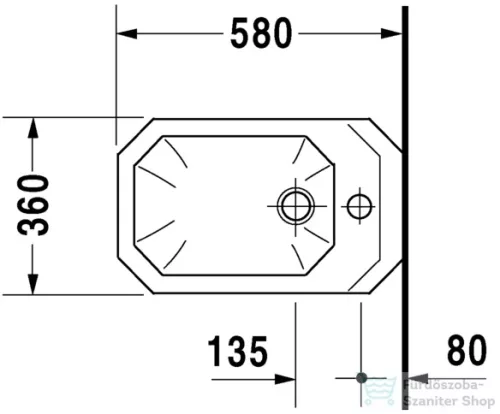 Duravit 1930 Series fali bidé 0266100000 ( 026610 )