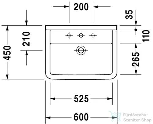 Duravit Starck 3 60x45 cm mosdó 0300600000 ( 030060 )