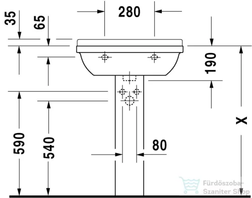 Duravit Starck 3 60x45 cm mosdó 0300600000 ( 030060 )