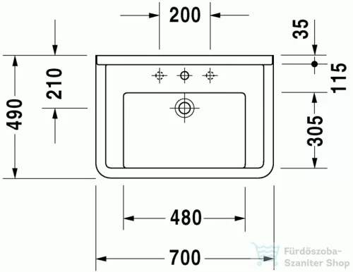 Duravit Starck 3 70x49 cm mosdó 0304700000 ( 030470 )