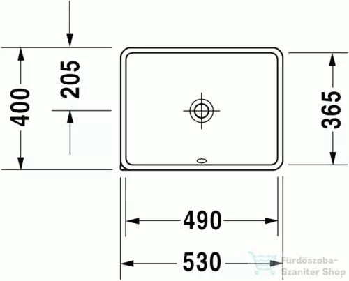 Duravit Starck 3 49x36,5 alulról beépíthető mosdó 0305490000 ( 030549 )
