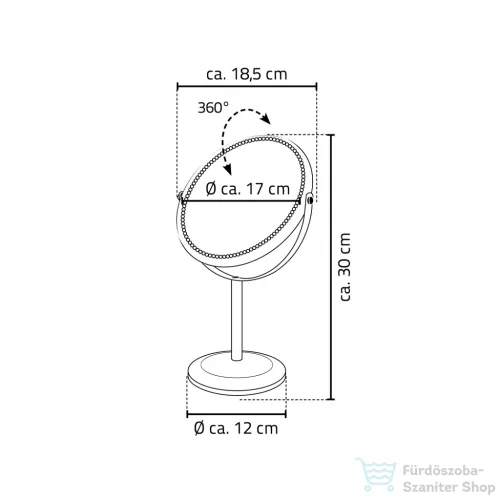 Sapho HELENE álló kozmetikai tükör, átm.:170mm, króm (03114000)