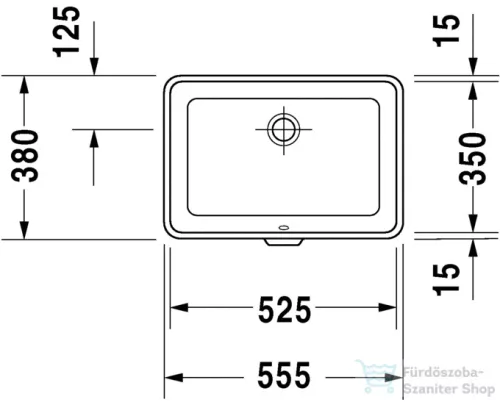 Duravit 2nd floor 52,5x35 alulról beépíthető mosdó 0316530000 ( 031653 )