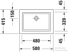 Duravit 2nd floor 58x41,5 felülről beépíthető mosdó 0317580029 ( 031758 )