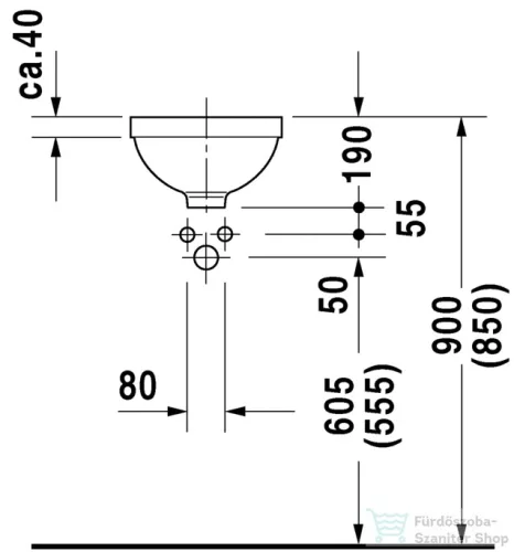 Duravit Architec alulról beépíthető mosdó 275mm átmérővel 0319270000 ( 031927 )