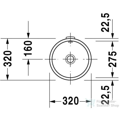 Duravit Architec alulról beépíthető mosdó 325mm átmérővel 0319320000 ( 031932 )