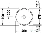 Duravit Architec alulról beépíthető mosdó 375mm átmérővel 0319370000 ( 031937 )